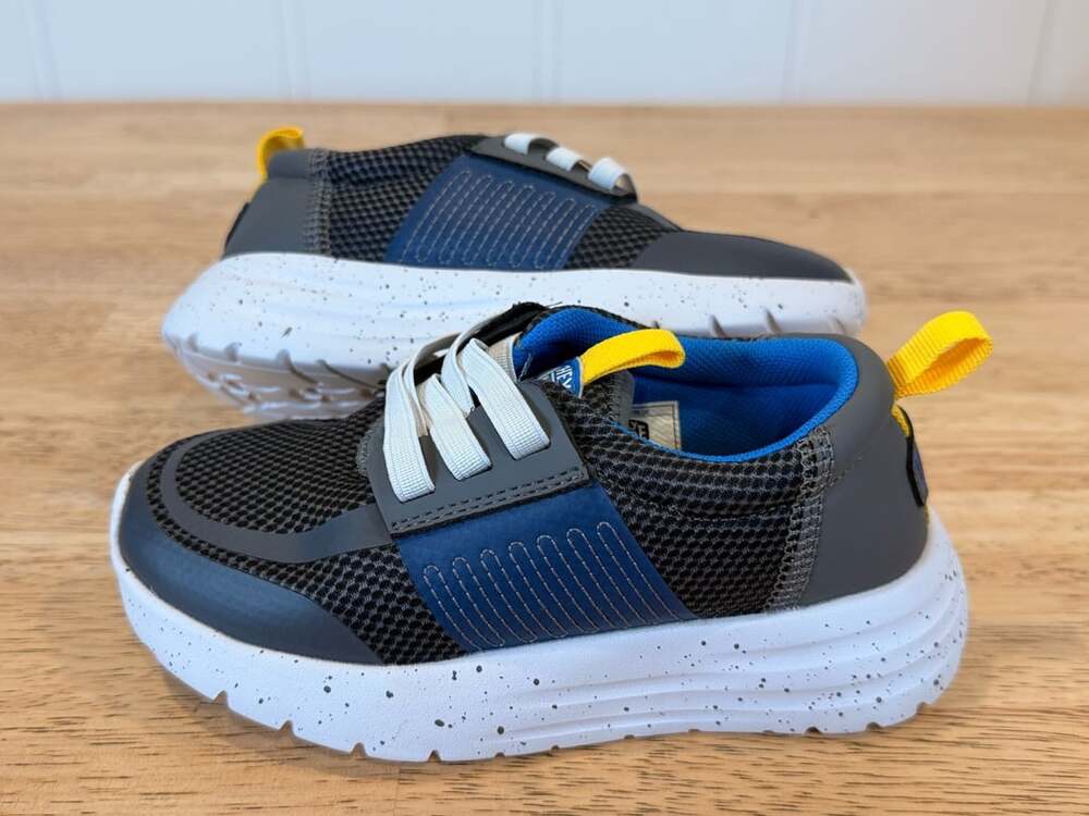 Hey Dude Kids Sirocco Play Varsity Dark Grey Blue Sneakers Size C11